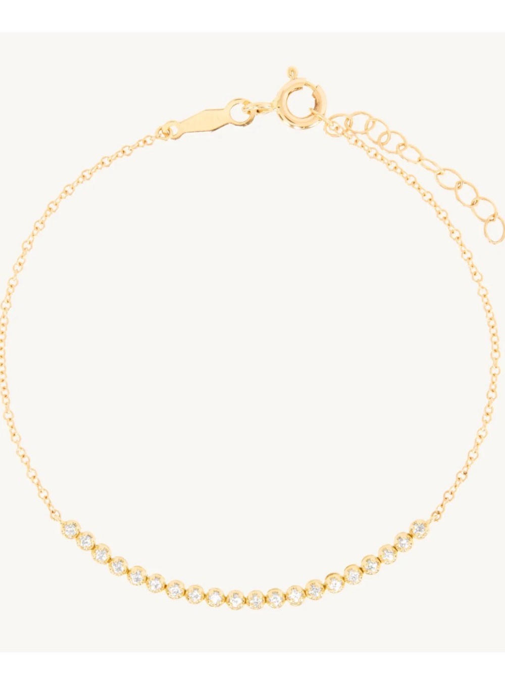 Catbird One O’clock Diamond Demi Tennis Bracelet, adjustable 6-7inches